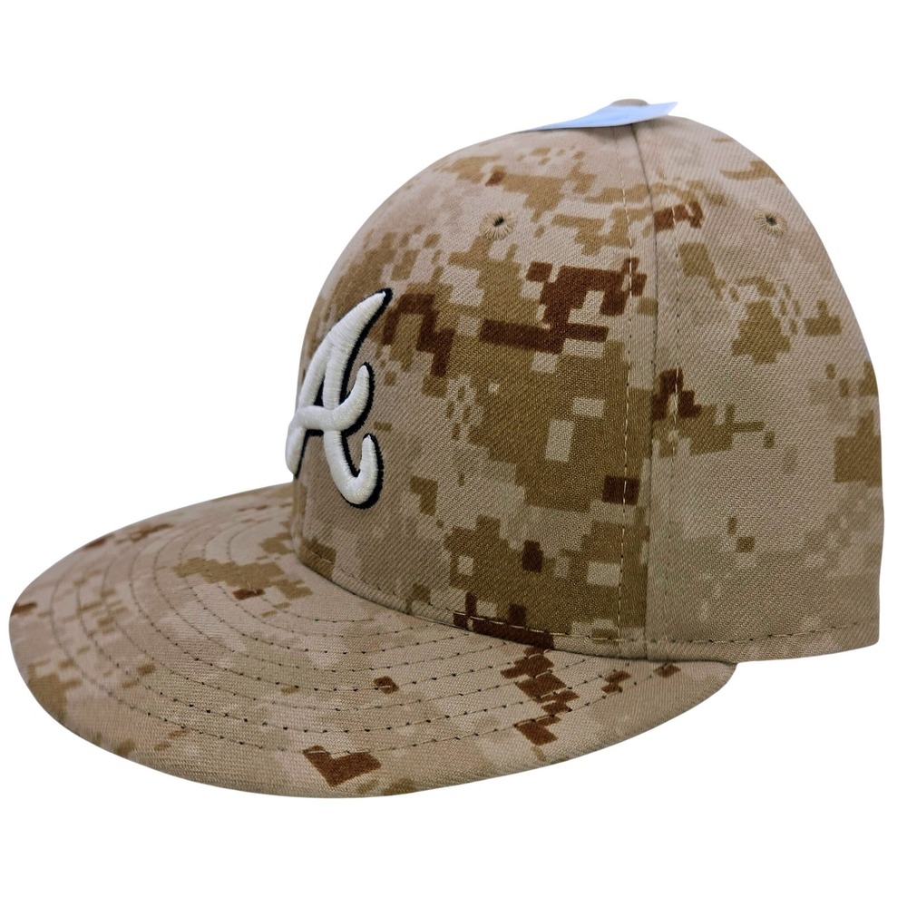 Atlanta Braves New Era 59FIFTY Fitted Hat 7 1/2 Desert Digital Camo MLB Cap - Picture 2 of 10